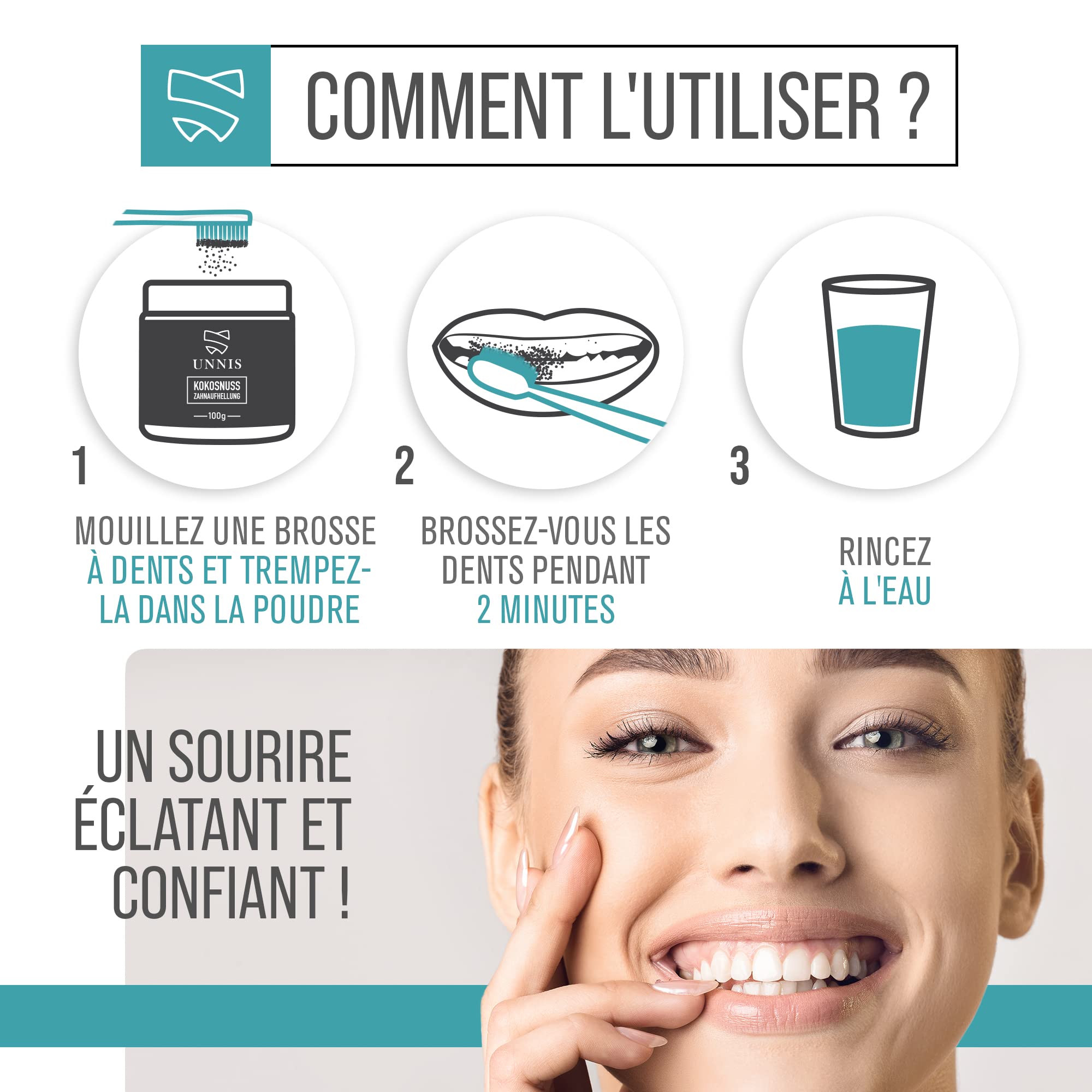 Professional Teeth Whitening Activated Charcoal Powder - Natural Whitening Toothpaste for Brighter Smile, Stain Removal & Oral Care | Perfect for Daily Use, Travel & Gifting