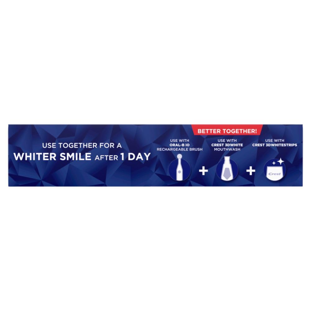 Crest 3D White Advanced Luminous Mint Teeth Whitening Toothpaste - 4 Pack (3.7 oz Each) | Removes Stains, Whitens Teeth, Strengthens Enamel & Fights Cavities | Perfect for Daily Oral Care & Bright Smiles