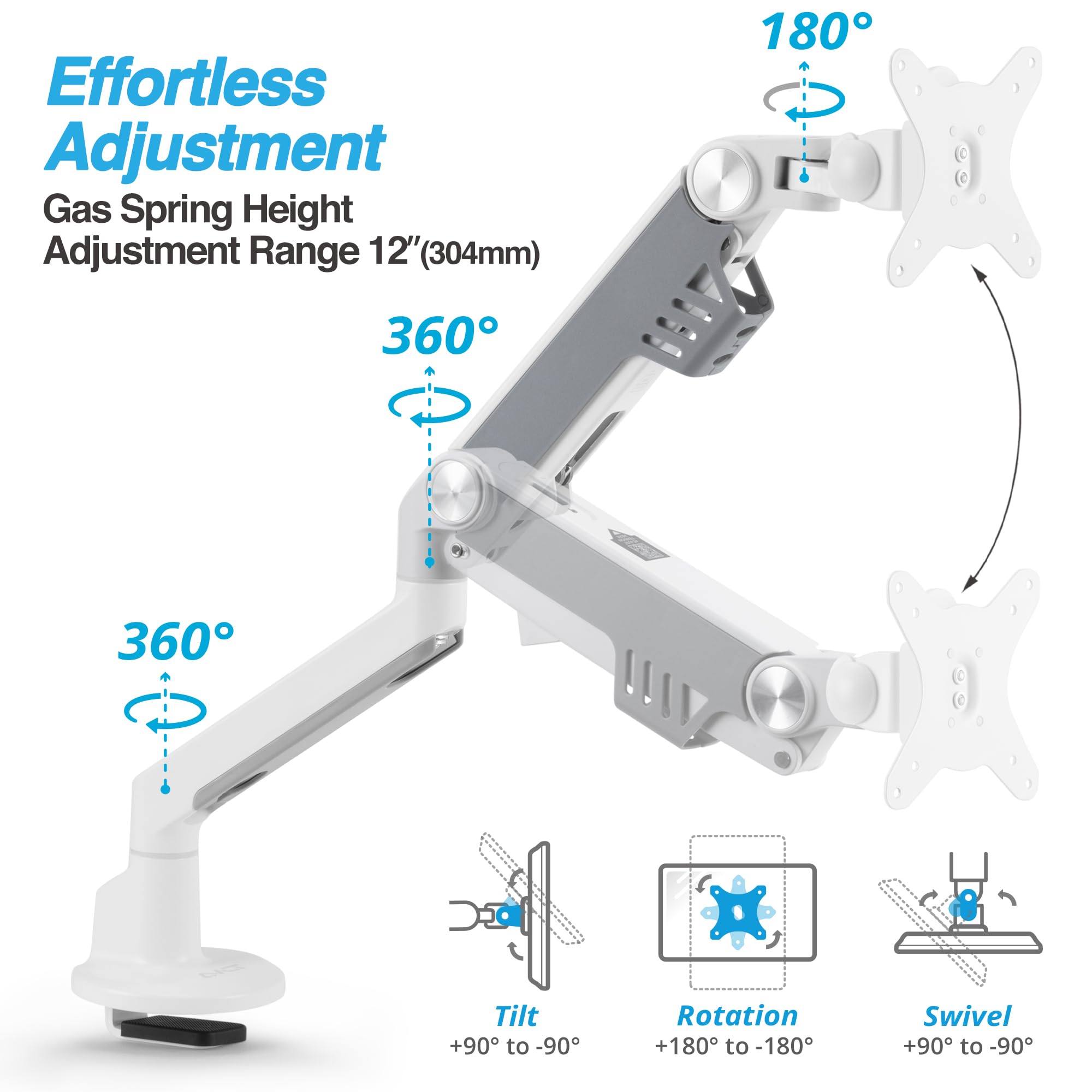AVLT Adjustable Single Monitor Arm Desk Mount for 13