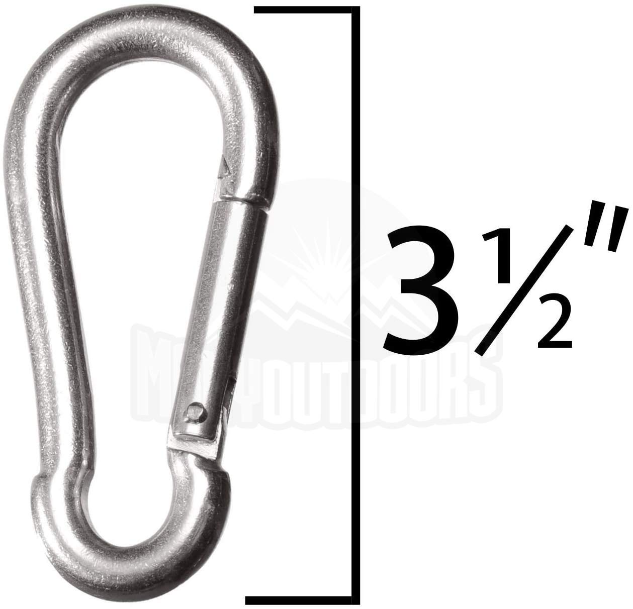 Heavy Duty Carabiners 3.5 Inch - 660LB Weight Capacity Per Clip - Anti-Rust Snap Hook with Strong Spring Action - Perfect for Hammocks, Punching Bags, Swing Chairs, Gym Equipment & Outdoor Activities