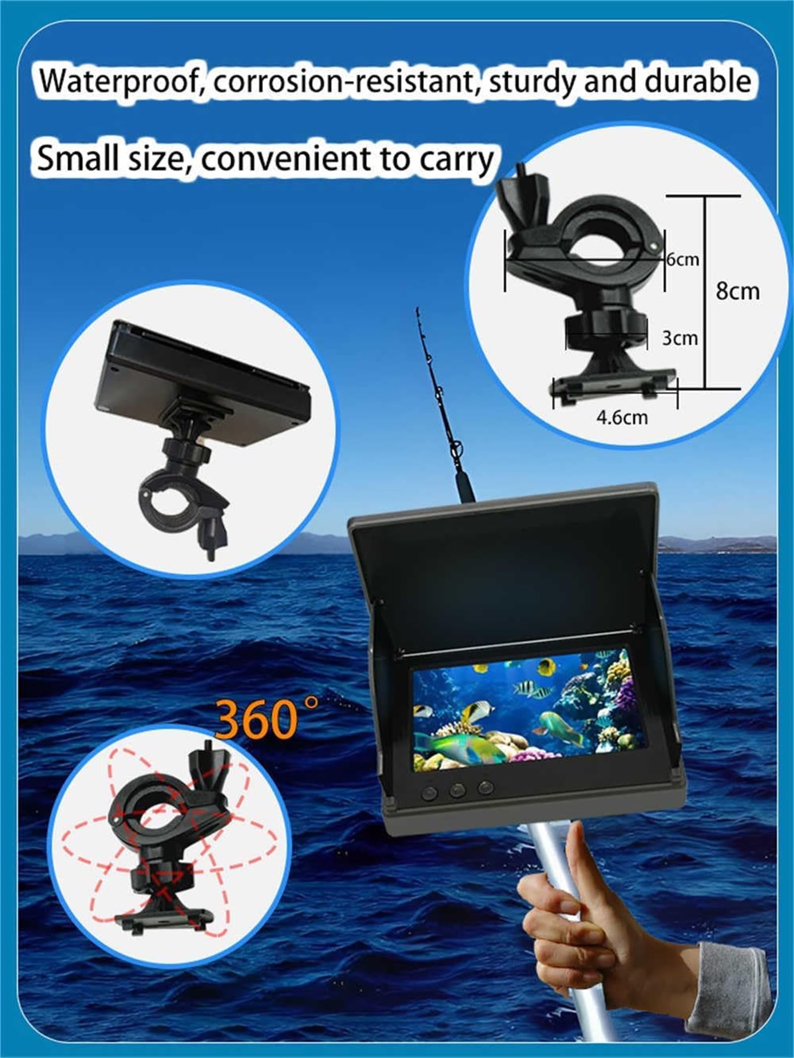 Colitt Underwater Fishing Camera - 4.3/5 Inch IPS Wide Angle Display with 220° View for Ice Fishing, Kayak Fishing & Boat Fishing | HD Underwater Camera for Freshwater & Saltwater Fishing