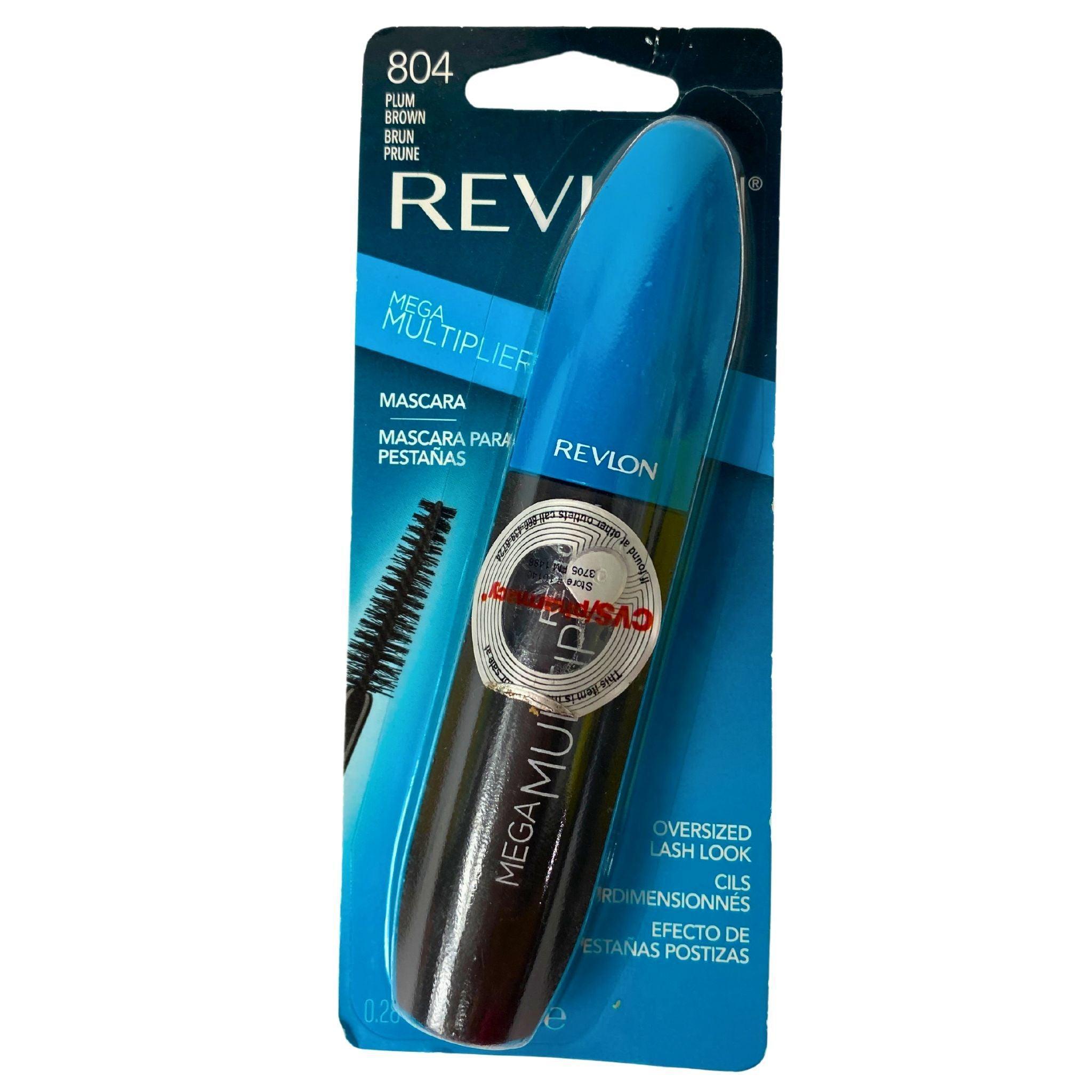 Revlon 804 Plum Brown Mega Multiplier Mascara - Volumizing & Lengthening for Oversized Lash Look, 0.28 oz (65 Pcs Bulk Lot) - Perfect for Daily Wear, Special Occasions & Professional Makeup Artists