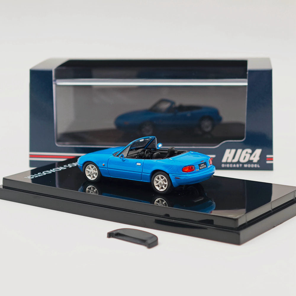 1/64 Scale Mazda Eunos Roadster NA6CE Diecast Model Car with Tonneau Cover - Blue HJ642025ABL Limited Edition Collectible Toy for Car Enthusiasts | Perfect for Display, Gifts, and Hobby Collections