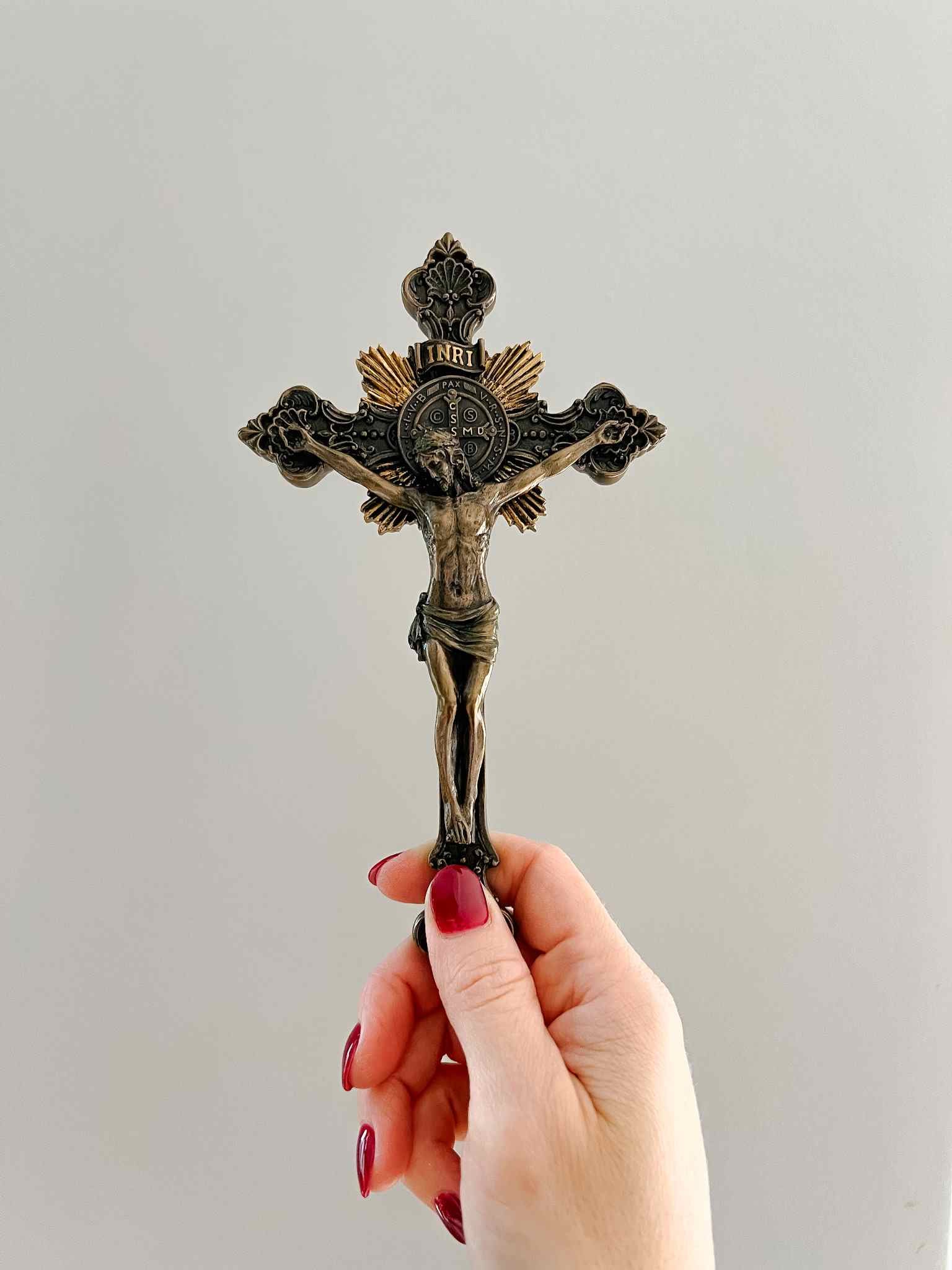Small St. Benedict Crucifix Pendant - Religious Jewelry for Protection & Blessings - Perfect for Daily Wear, Gifts & Catholic Devotions
