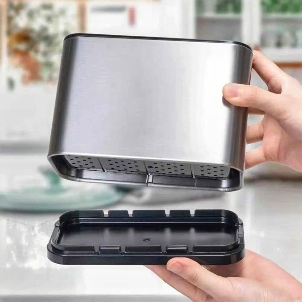 Premium Stainless Steel Utensil Holder for Kitchen - Organize Spoons, Forks & Knives - Perfect for Countertop, Drawer or Dining Table Storage