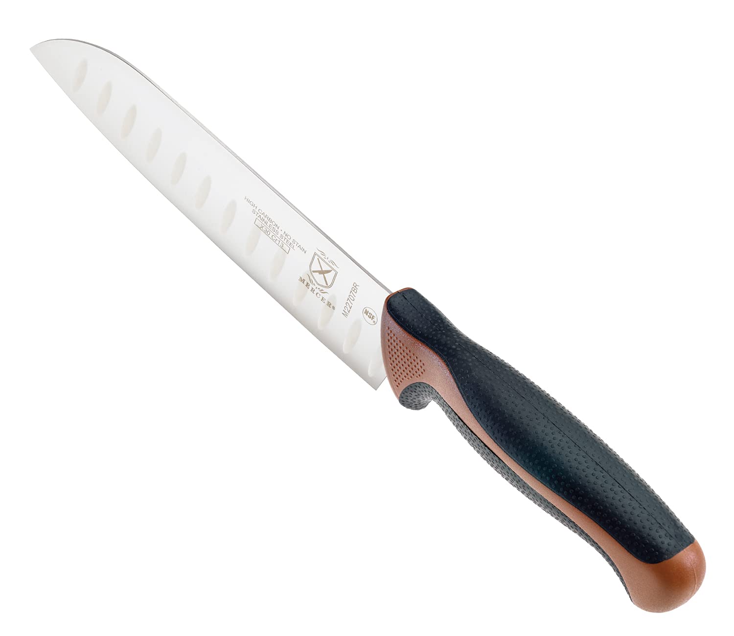Mercer Culinary Millennia 5-Piece Magnetic Knife Set with Color-Coded Chocolate Handles - Premium Rubberwood Knife Block for Professional Chefs & Home Cooks - Perfect for Kitchen Organization & Safe Knife Storage