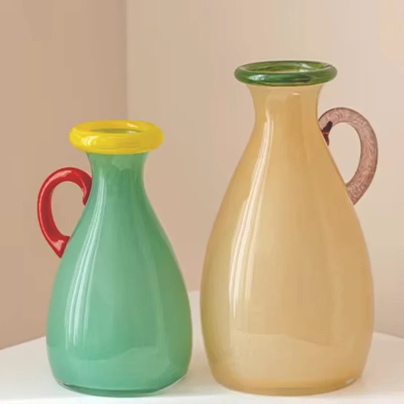 Handblown Piccolo Glass Vase - Elegant Small Flower Vase for Home Decor, Wedding Centerpieces & Tabletop Arrangements