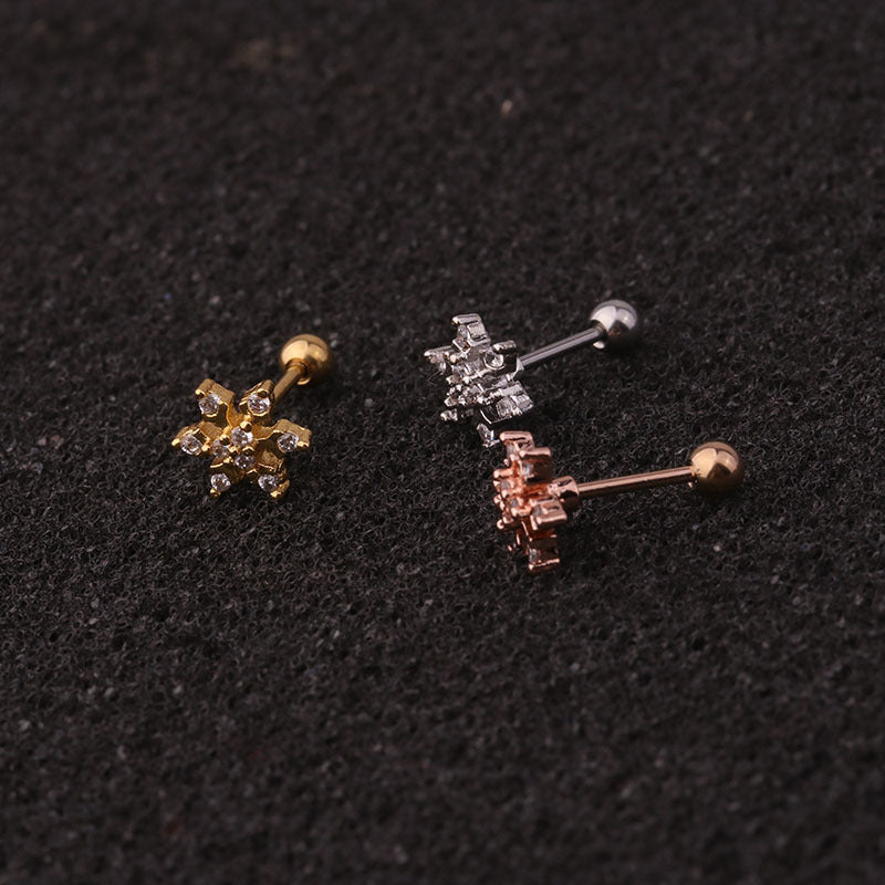 20G Rose Gold Shooting Star Barbell Cartilage Earring Stud - Hypoallergenic Cartilage Piercing Jewelry for Women | Perfect for Helix, Tragus & Conch Piercings