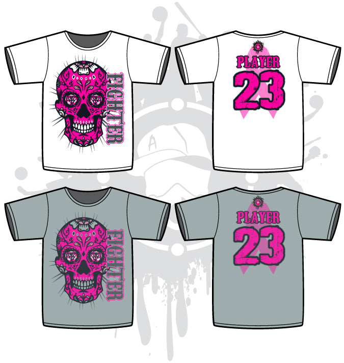 Sugar Skull Cancer Awareness Sublimated Men's Jersey - Comfortable & Durable for Sports, Gyms, and Casual Wear
