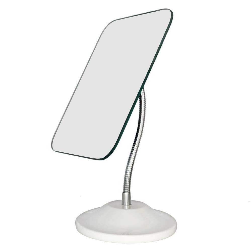 360° Rotating Adjustable Gooseneck Vanity Mirror - Portable Folding Makeup Mirror with Stand for Shaving, Cosmetic Application & Shower Use | Perfect for Home, Bathroom & Travel Beauty Routine