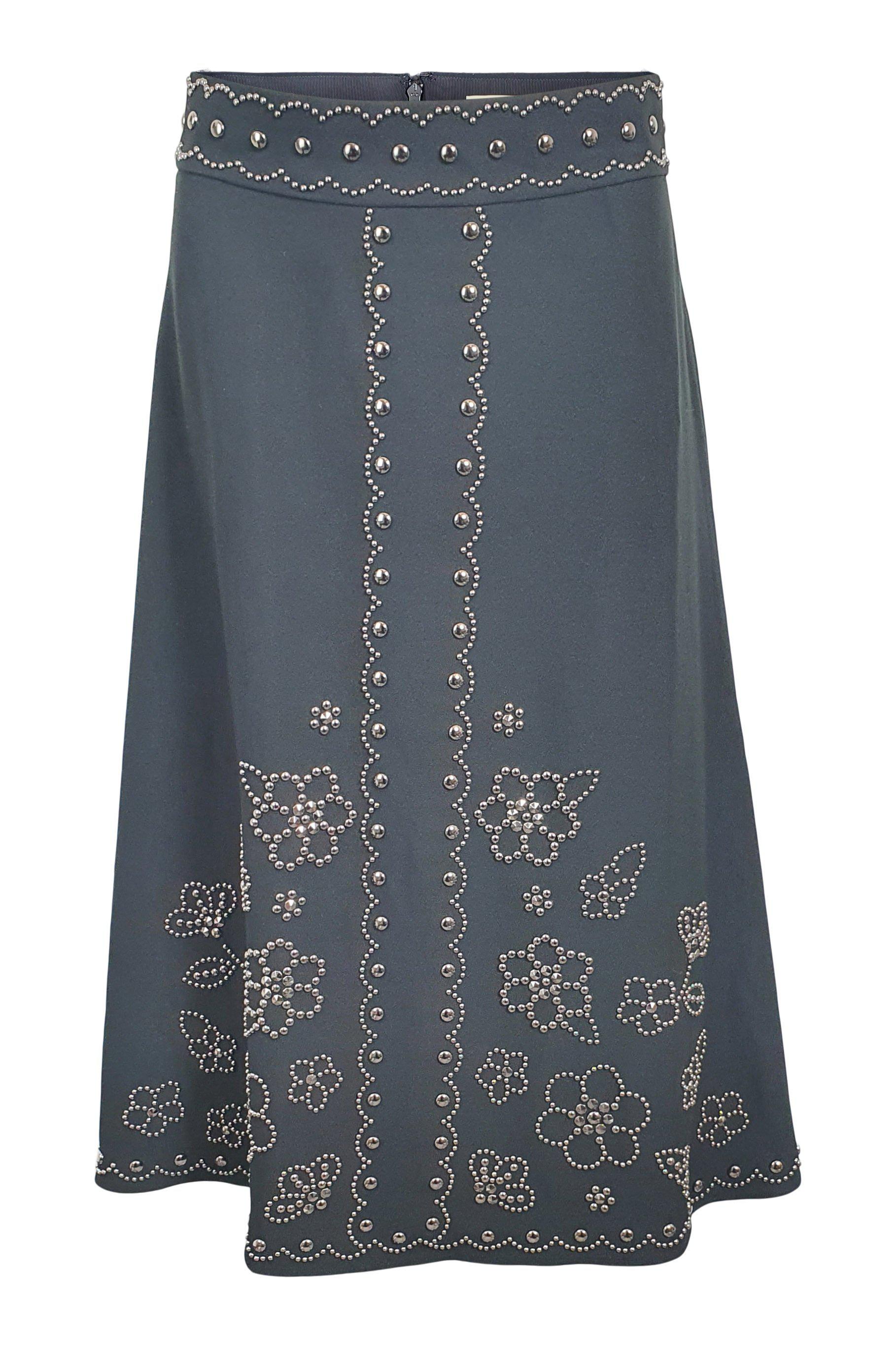 Kate Spade Madison Avenue Black Blaire Midi Skirt - Women's Classic A-Line Skirt (US Size 2 | UK Size 6) | Perfect for Office Wear, Cocktail Parties & Formal Events