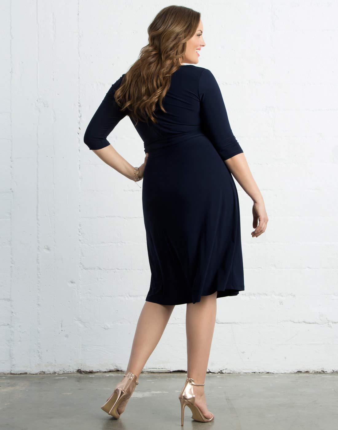 Kiyonna Women's Plus Size Sweetheart Neck Knit Wrap Dress - Elegant & Flattering for Weddings, Parties & Special Occasions