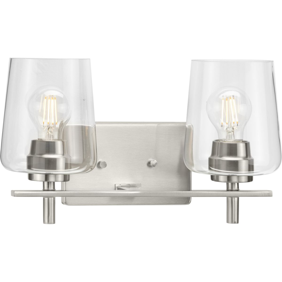 Calais Collection 2-Light Clear Glass Bathroom Vanity Light – Modern Sconce for Bathroom Mirror, Vanity, and Makeup Area – Perfect for Home, Apartment, and Spa Decor