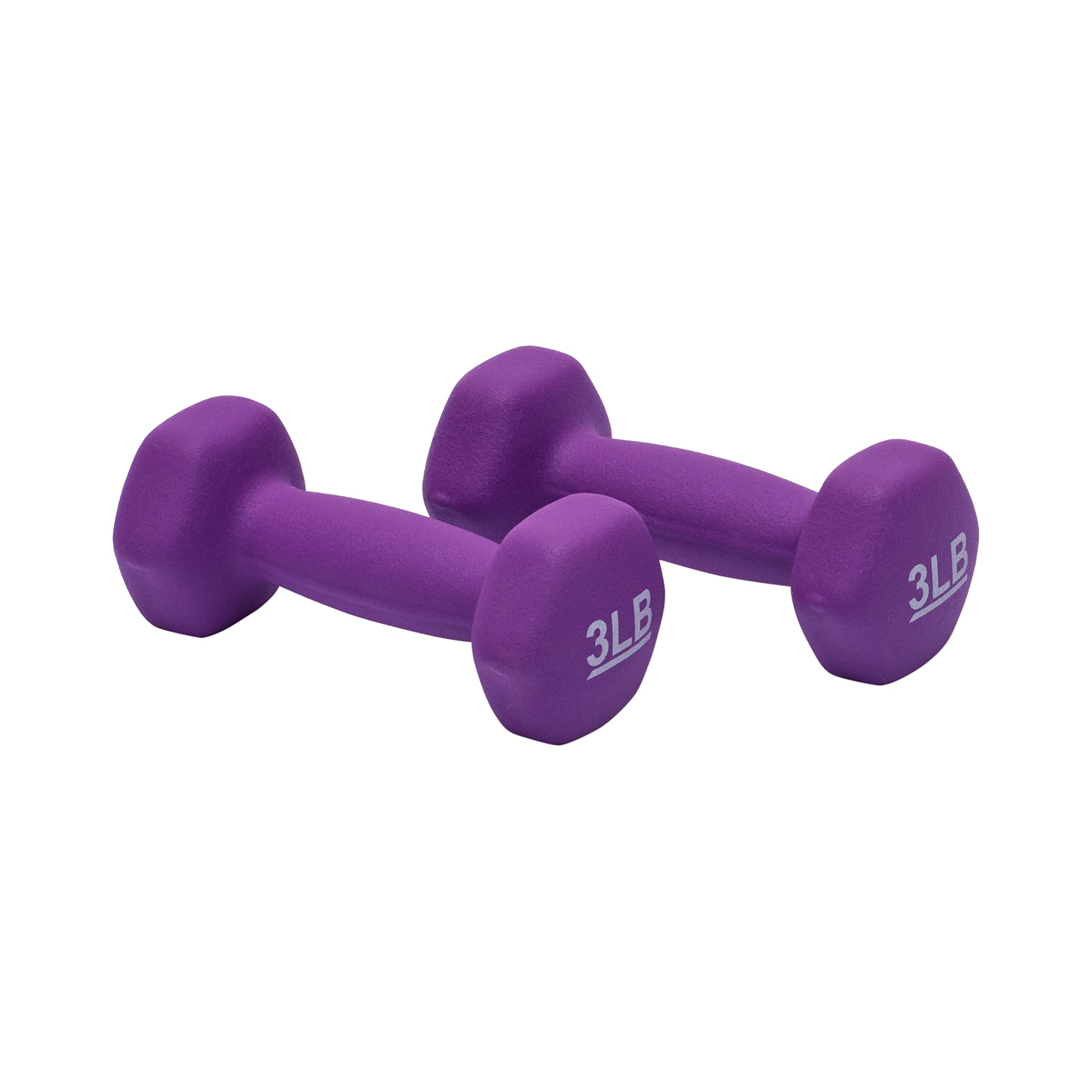 Amazon Basics Neoprene Hexagon Dumbbell Set - 5-15 lbs Workout Weights for Strength Training, Home Gym & Fitness - Non-Slip Grip for Yoga, Pilates & Full-Body Exercises
