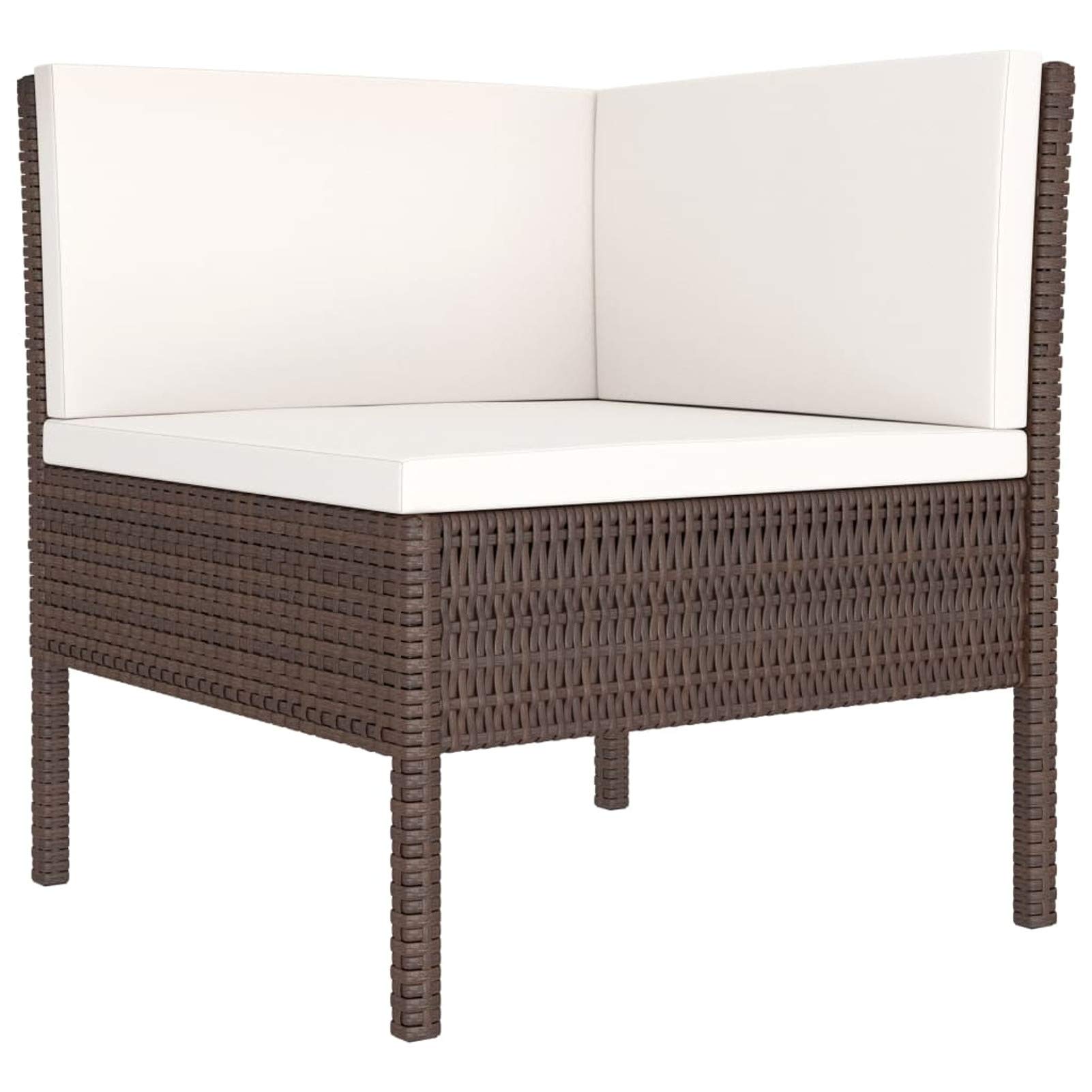 3-Piece Brown Poly Rattan Outdoor Garden Lounge Set with Cushions - Chaise Lounge, Poolside Chairs & Patio Furniture for Backyard, Deck or Pool Area Relaxation