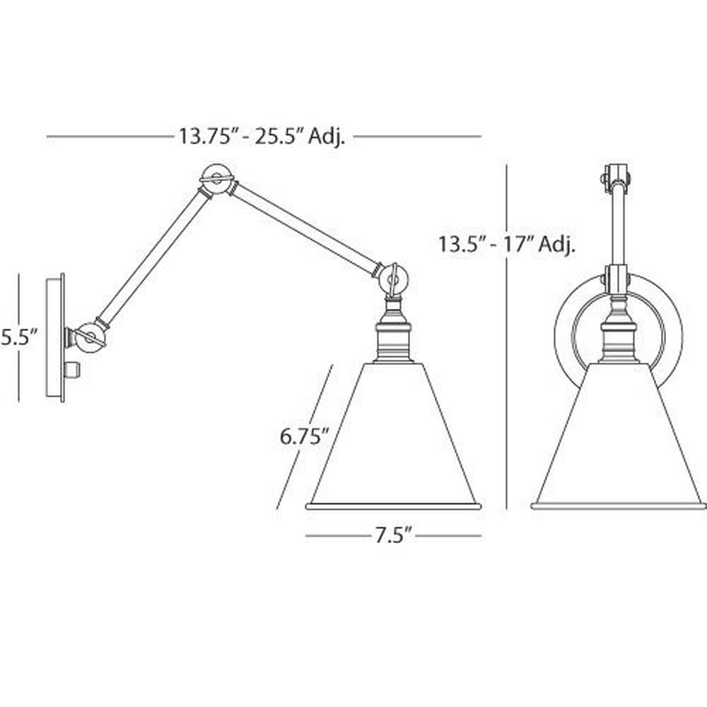 Robert Abbey Lighting Alloy 1-Light Wall Sconce - 7.5