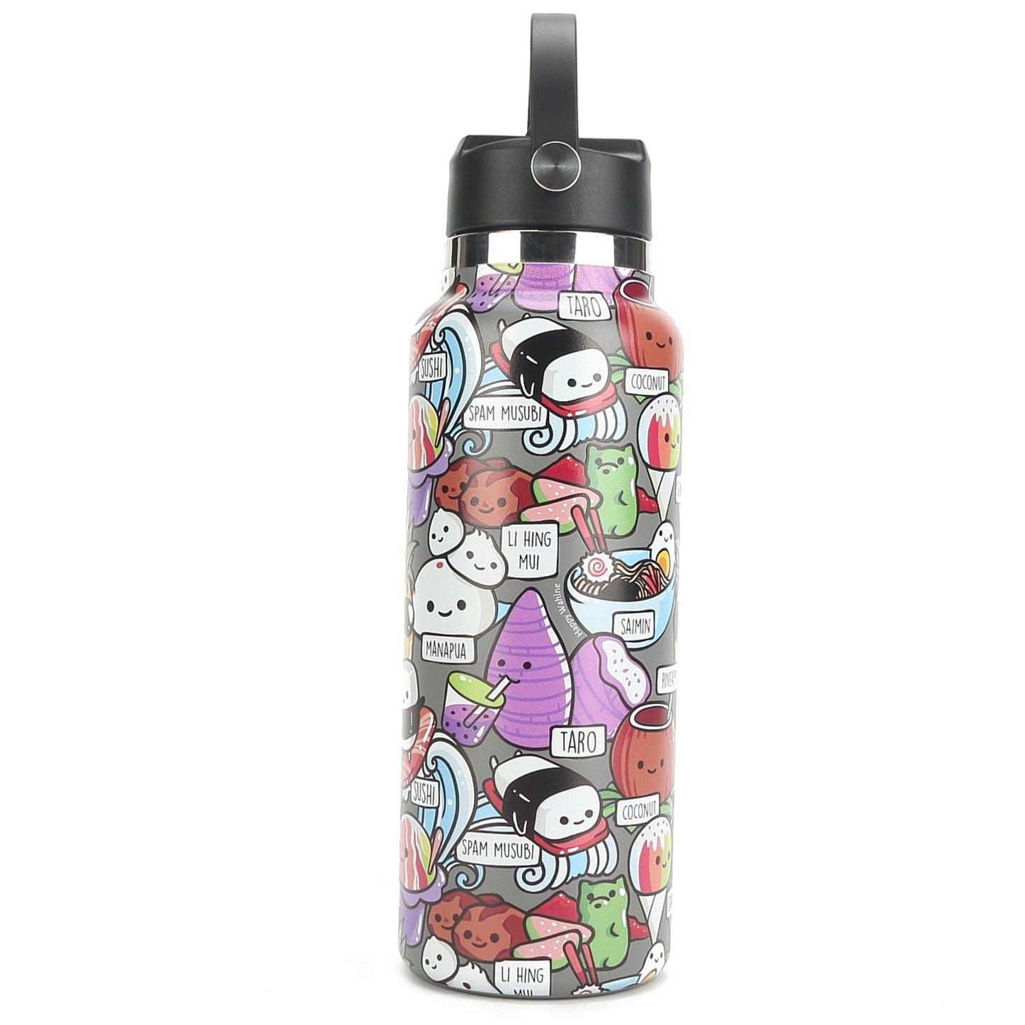 40oz Insulated Stainless Steel Water Bottle - Keeps Drinks Cold/Hot for 24 Hours | Leakproof & BPA-Free | Craving Hawaii Grey | Perfect for Hiking, Gym & Outdoor Activities