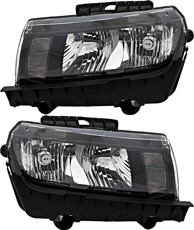 2014-2015 Chevrolet Camaro Halogen Headlights Set - Driver & Passenger Side Replacement Lamps | Perfect for Night Driving & Car Upgrades