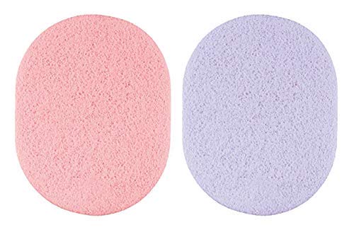 BOXO 2-Pack Deep Cleansing Facial Sponges - Exfoliating Makeup Remover Pads for Gentle Skin Cleansing & Washing - Soft Reusable Face Sponge Set for Daily Skincare Routine, Travel & Spa Use