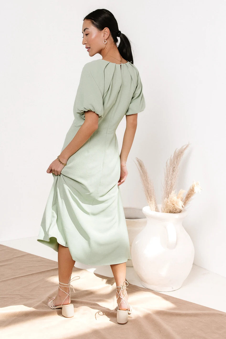 Maeve Midi Dress in Mint Green | Flowy Summer Dress for Women | Perfect for Beach Vacations, Brunch Dates & Outdoor Weddings
