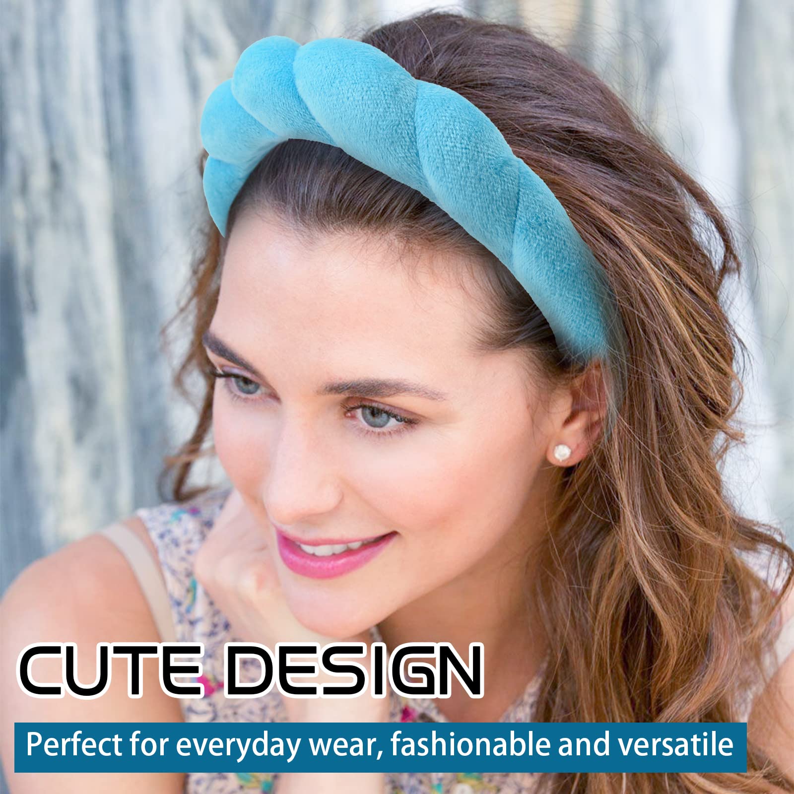 Pipihome Soft Puffy Cloud Spa Headband for Women - Gentle Face Washing & Skincare Hair Band - Perfect for Makeup, Facial Routine & Relaxation at Home - Ideal Gift for Her