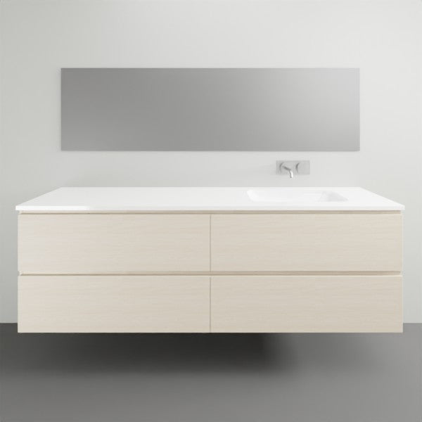 ADP Glacier Lite All Drawer Twin Vanity with Solid Surface Top - Modern Bathroom Vanity Set with Storage Drawers for Master Bath & Guest Room Remodel
