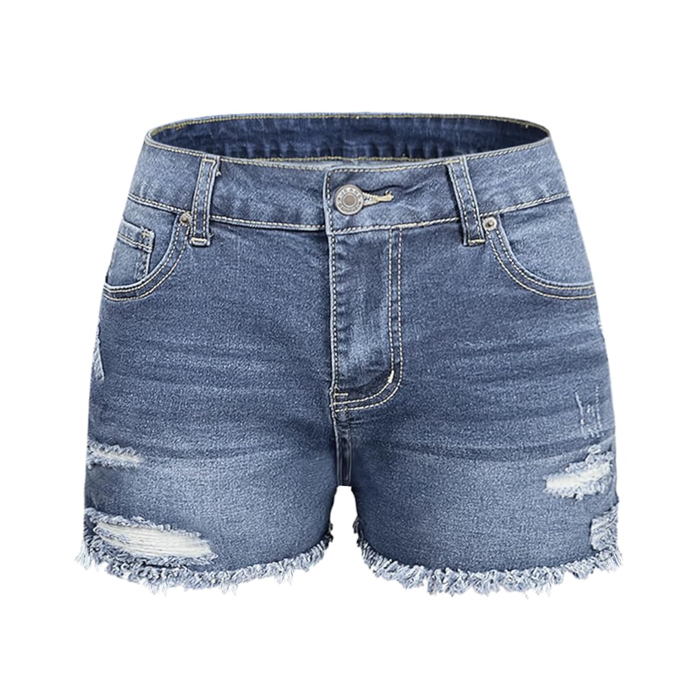 Women's High Waist Ripped Skinny Jeans - Stretch Destroyed Denim Pants & Plus Size Shorts | Trendy Casual Outfit for Streetwear, Dating & Night Out