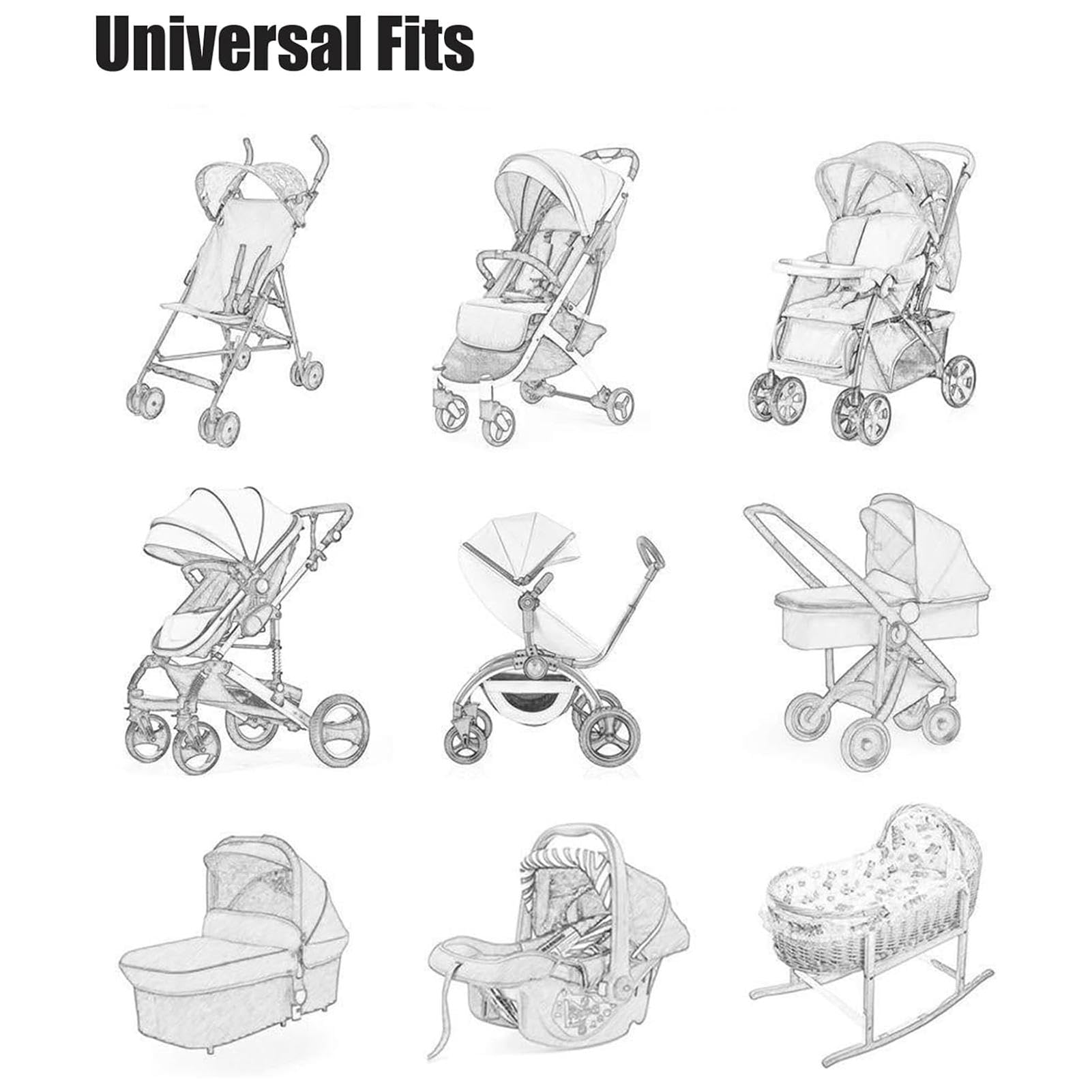 Lightweight Mosquito Bug Net for Baby - Easy to Use Mesh Netting for Strollers, Car Seats, Bassinets & Cradles | Outdoor Protection Against Insects | Perfect for Park Visits, Walks & Travel