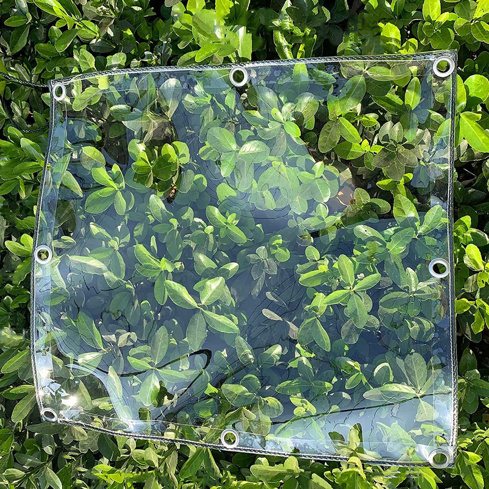 CLoook Clear PVC Vinyl Tarp Cover - Heavy Duty Transparent Waterproof Tarpaulin with Grommets for Garden, Rainproof Shed Cover, Insulation Cloth - Perfect for Outdoor Protection, Pool Covers, Construction Sites & Camping