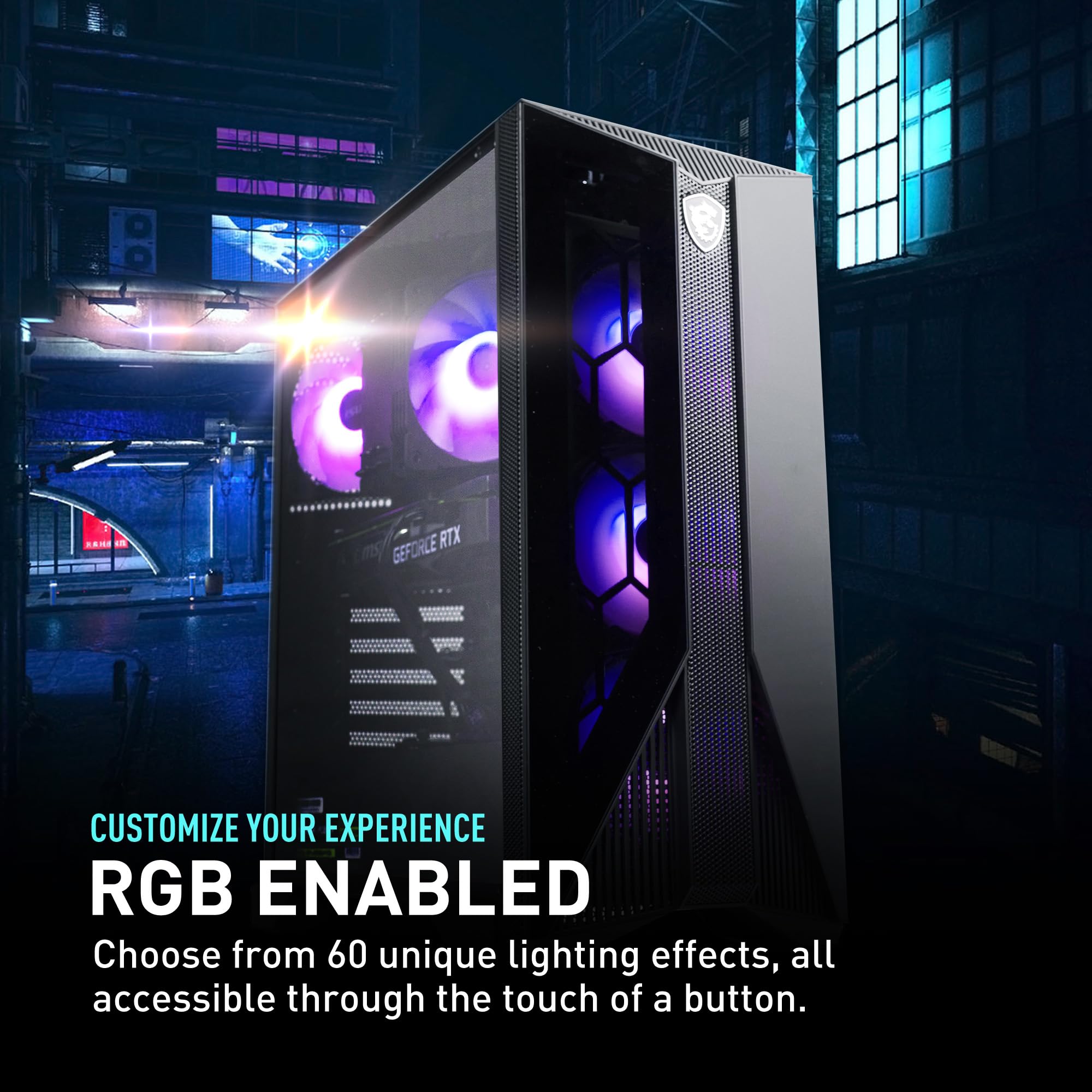 MSI Aegis ZS Gaming PC - AMD Ryzen 7, RTX 4060, 16GB RAM for Ultimate Gaming