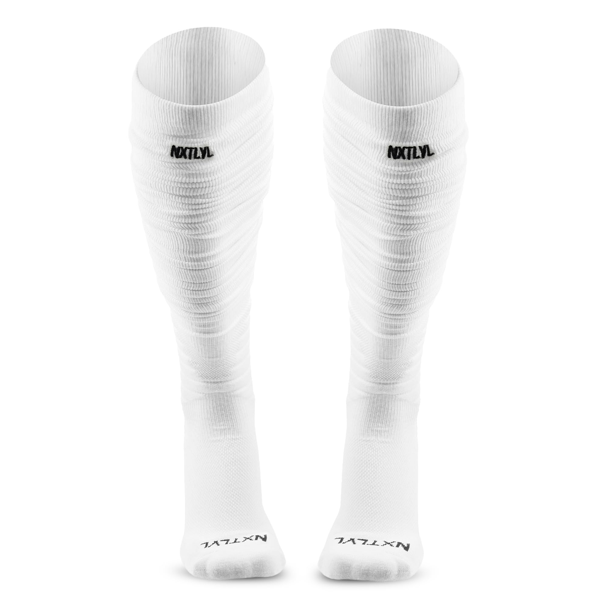 NXTLVL Extra Long Padded Sports Socks for Men & Boys - Football Baseball Basketball Scrunch Socks - Perfect for Training, Games & Athletic Performance