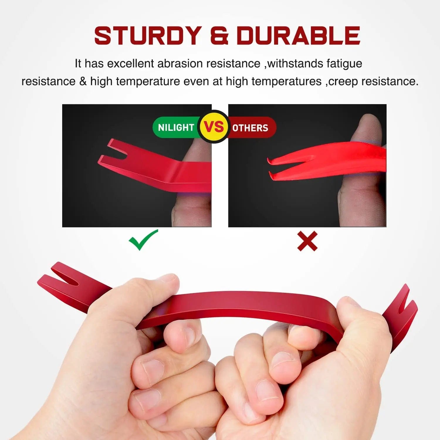 5-Piece Auto Trim Removal Tool Set - Red - Perfect for Car Interior Panel & Dashboard Repair, DIY Auto Detailing, and Vehicle Maintenance