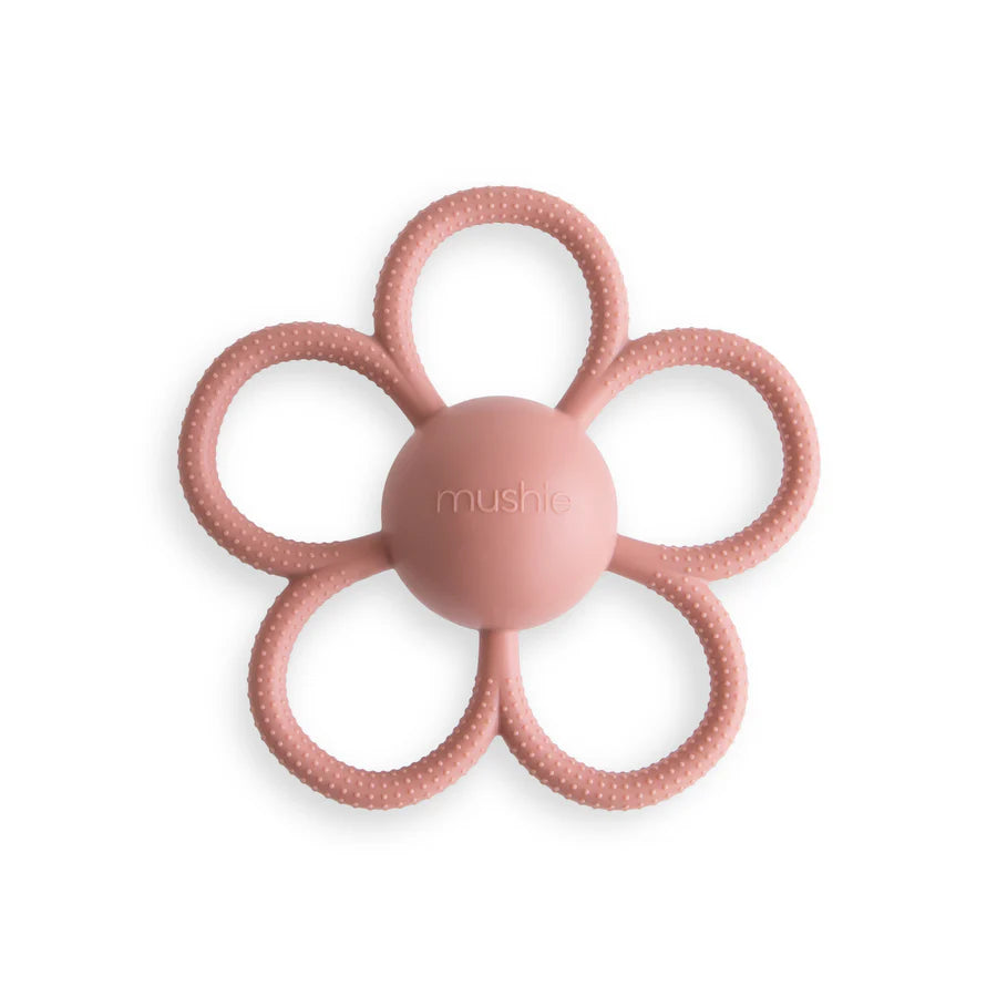 Organic Daisy Rattle Teether for Babies - Natural Wooden Infant Teething Toy with Gentle Sound - Perfect for Soothing Sore Gums & Sensory Play