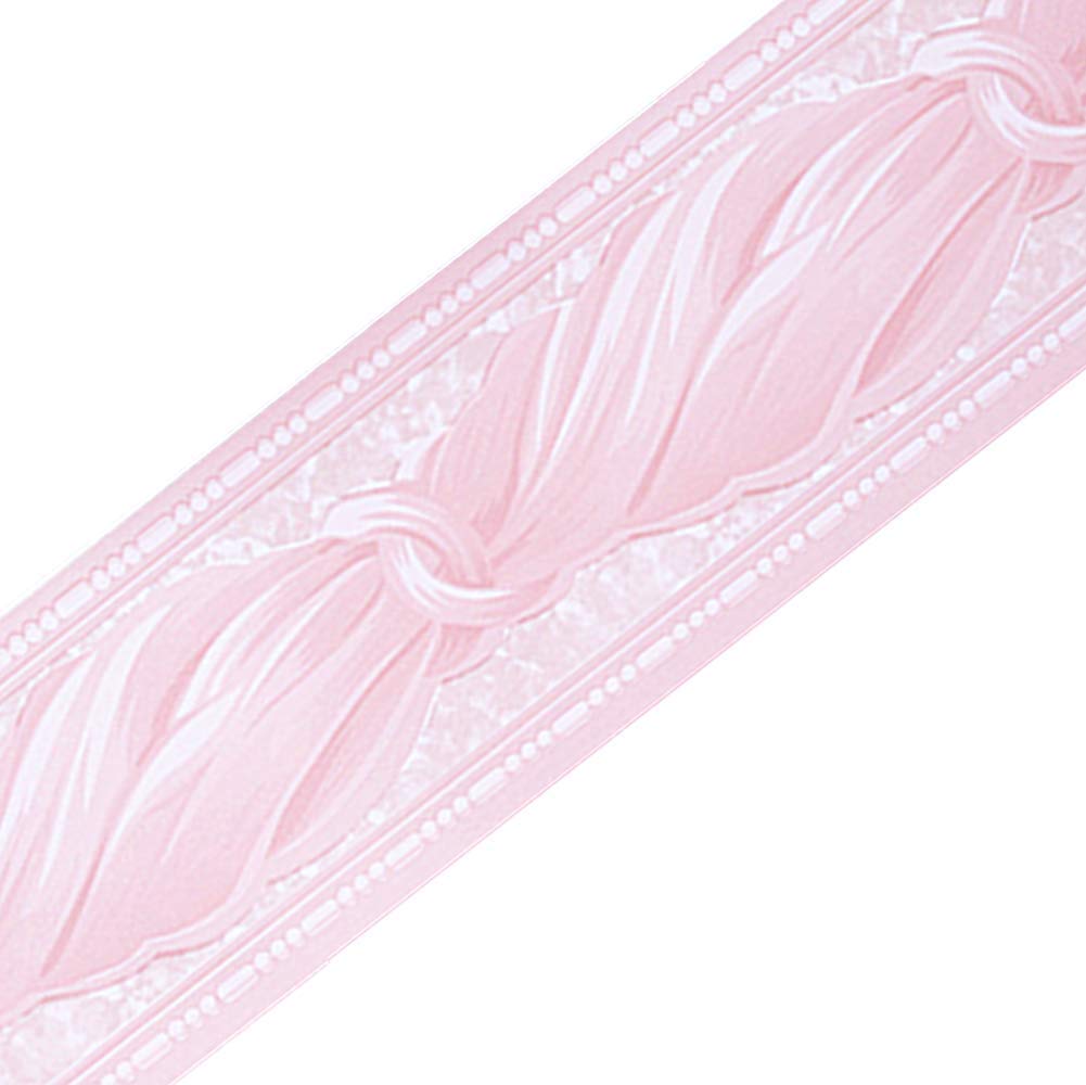Self-Adhesive Pink Bowknot PVC Border - Peel and Stick Wall Decals for Kitchen, Bedroom & Living Room - 3.94