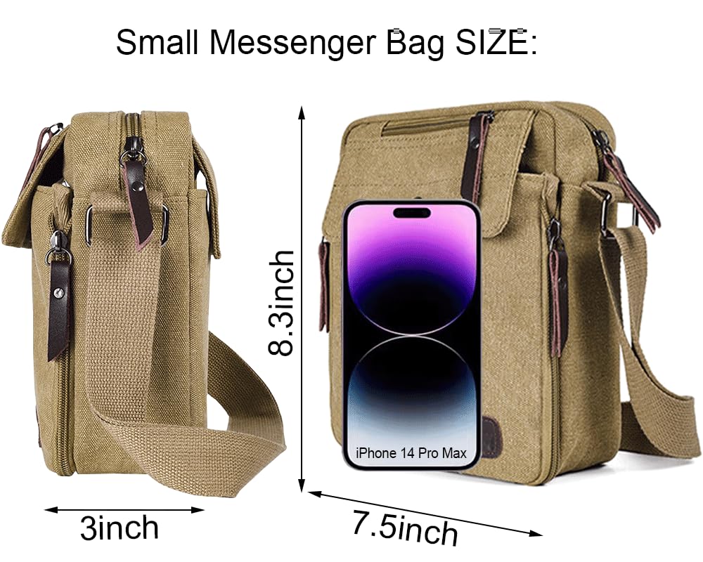 Stylish Unisex Canvas Messenger Bag - Compact Crossbody Shoulder Bag with Multiple Pockets for Travel, Work & Daily Use | Perfect for Men & Women
