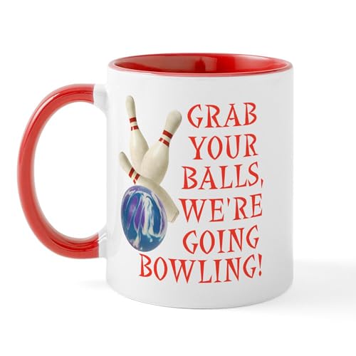 White/Red Inside - Grab Your Balls Bowling Mug