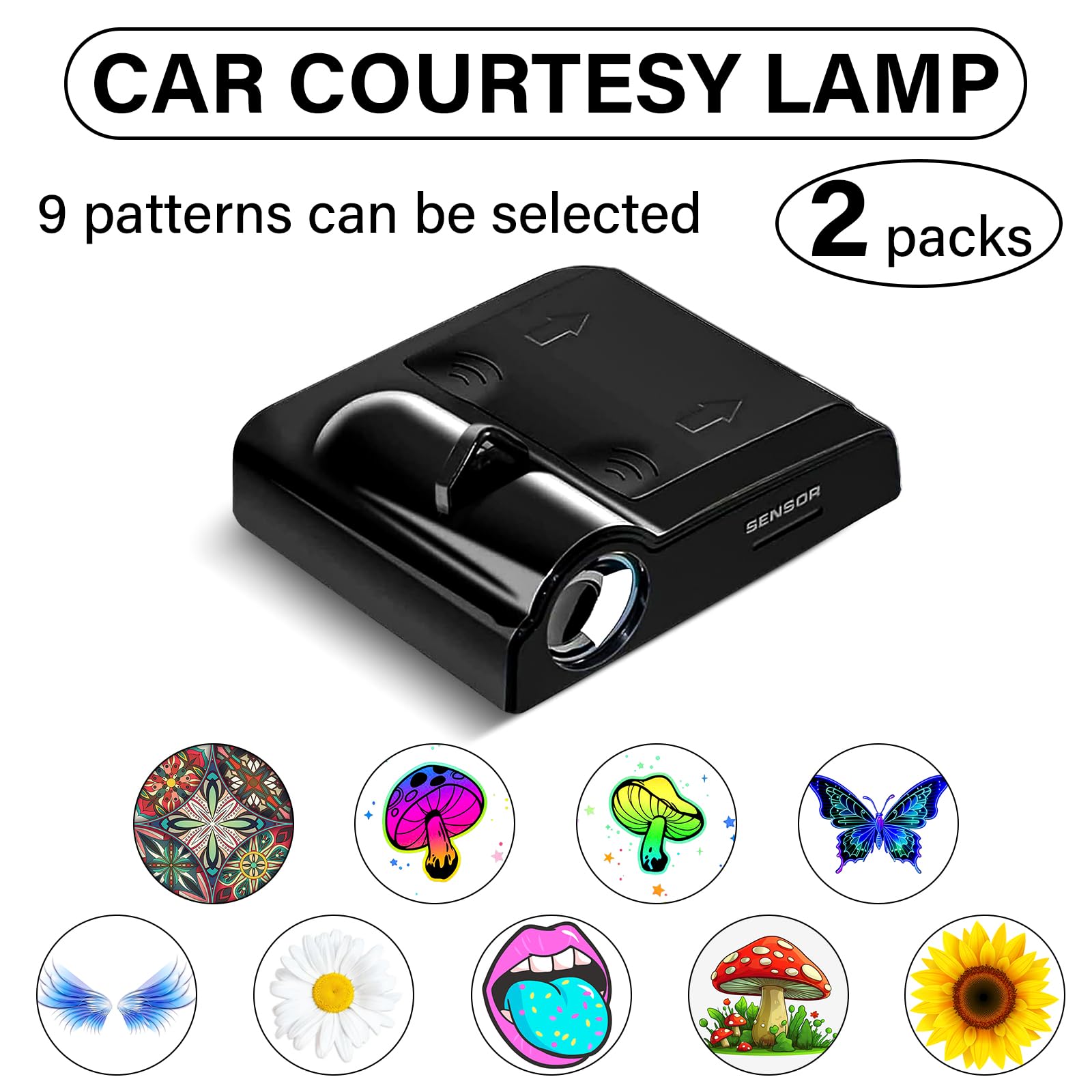 2PCS Universal Car Door Lights Projector - Butterfly Ghost Shadow Welcome Lamp for All Car Models | Perfect for Nighttime Safety & Custom Car Decor