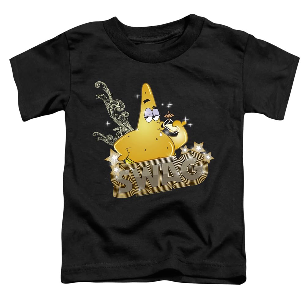 Spongebob Patrick Has Swag Unisex Toddler T-Shirt - Cute Cartoon Graphic Tee for Boys & Girls - Perfect for Playdates, Birthday Parties & Casual Wear