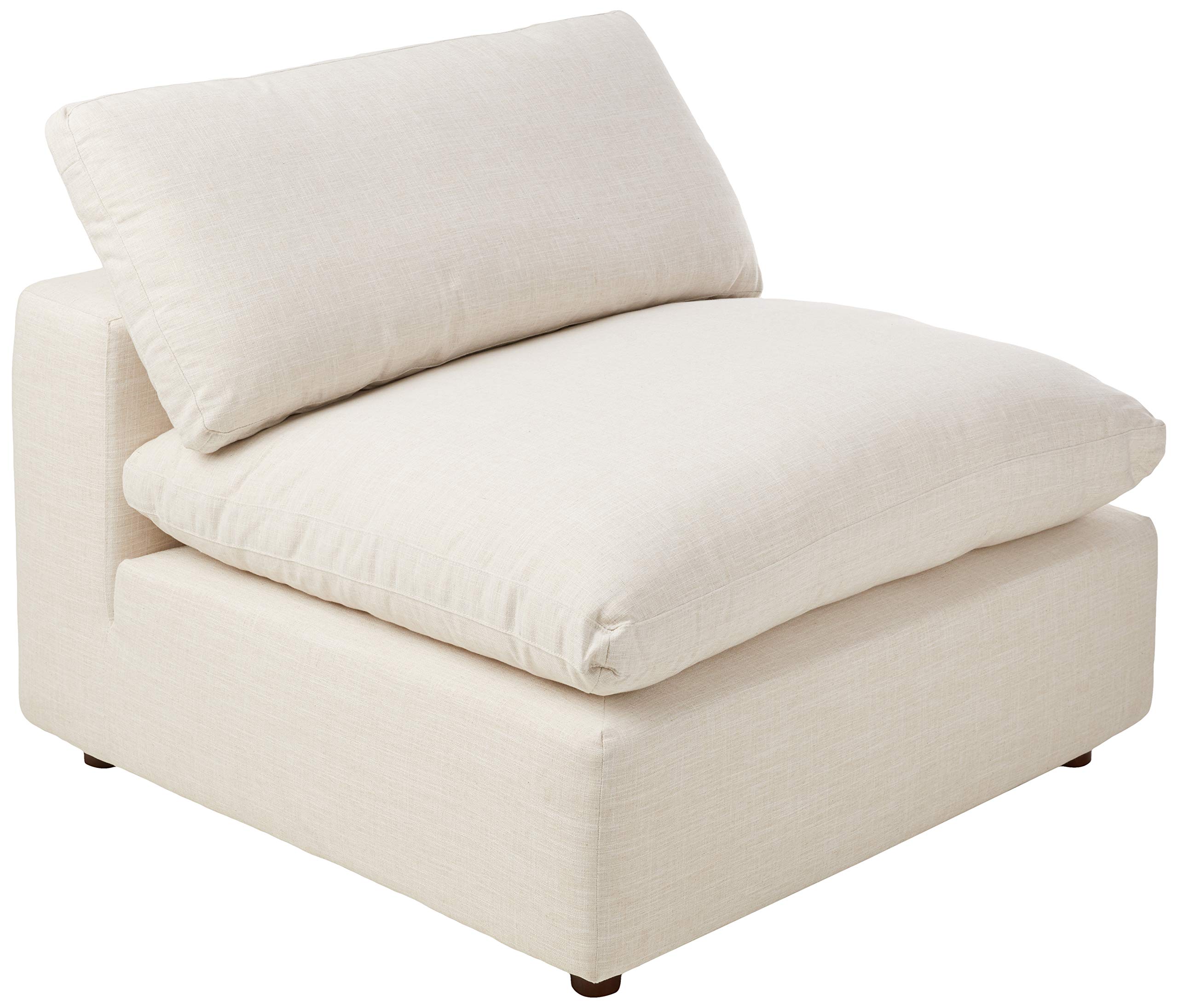 Modway Commix Down-Filled Overstuffed Upholstered Armless Sectional Sofa Chair in Beige - Perfect for Living Rooms, Apartments & Cozy Home Decor
