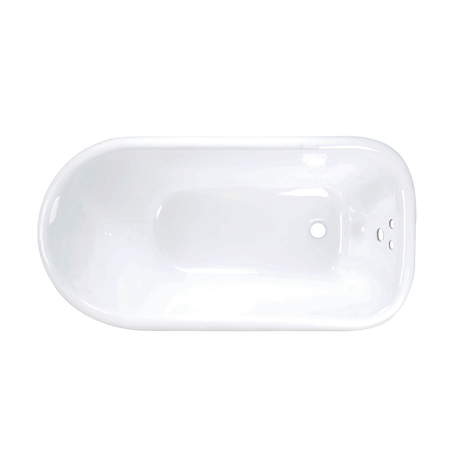 Aqua Eden 54 Inch White Clawfoot Bathtub - Cast Iron Oval Roll Top Tub with Polished Chrome Feet & 3 3/8