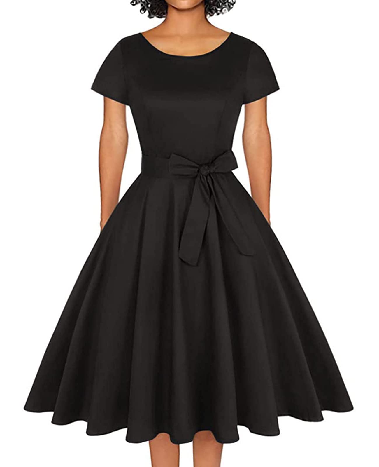 Vintage 1950s Rockabilly Swing Dress for Women - Retro Cocktail Party Prom Dress with Pockets | Perfect for Swing Dancing, Pinup Fashion & 50s Themed Events