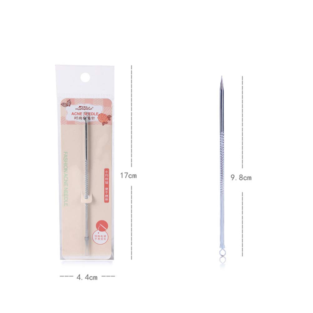EXCLUZO Professional Pimple Extractor Tool - Stainless Steel Blemish & Comedone Extractor for Acne Treatment - Perfect for Home Skincare & Travel First Aid Kit