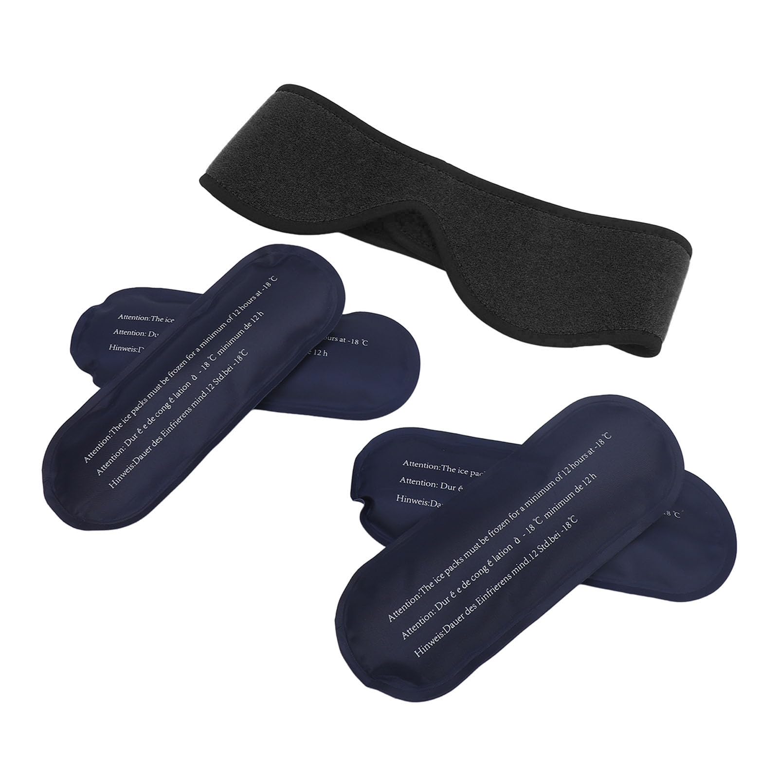 Reusable Facial Ice Pack Wrap - 4 Cooling Gel Packs for Eye & Face Relief - Lightweight Portable Therapy for Puffy Eyes, Headaches & Muscle Fatigue - Perfect for Migraine, Post-Surgery & Skincare Routine