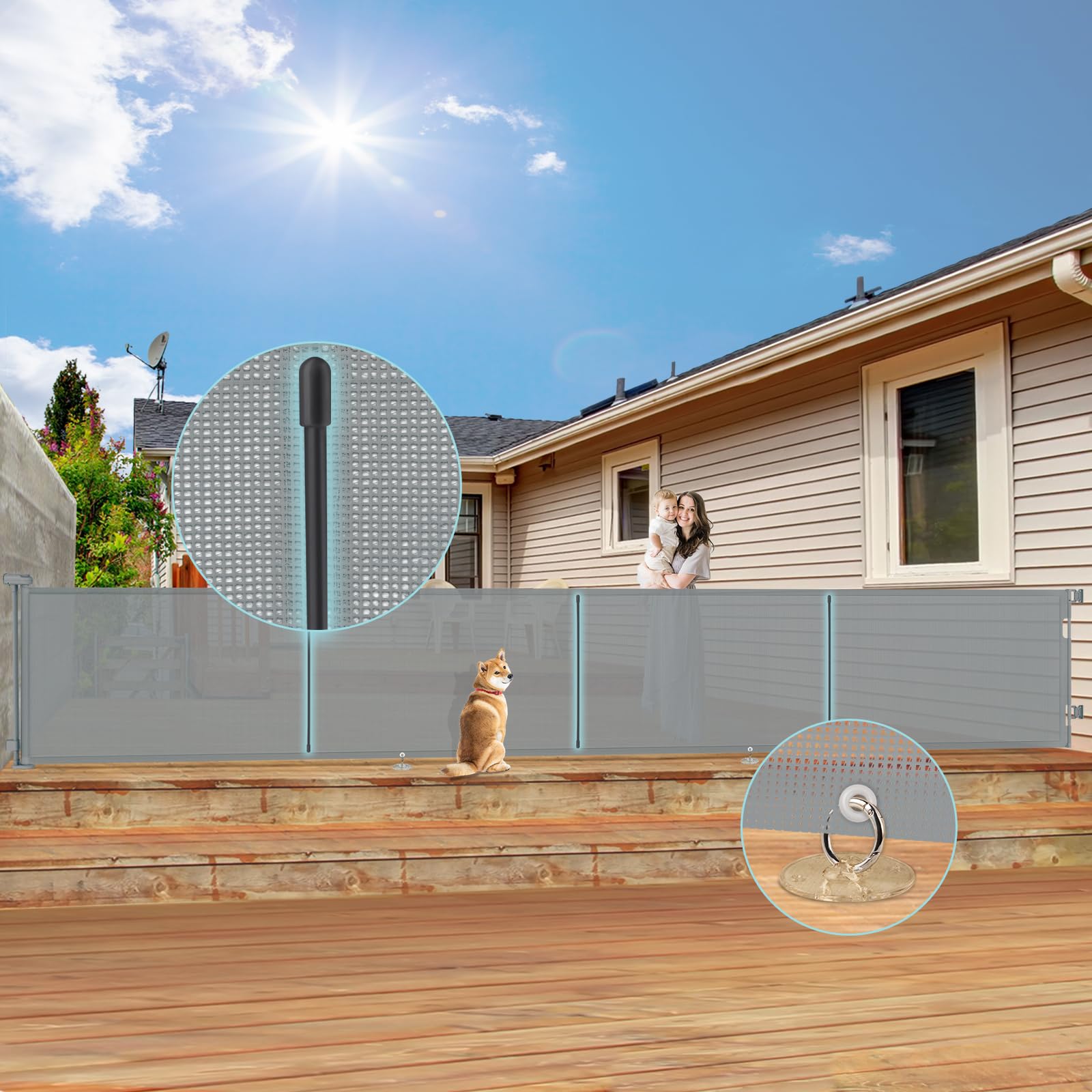 200'' Extra Wide Retractable Baby Gate & Dog Gate - 35