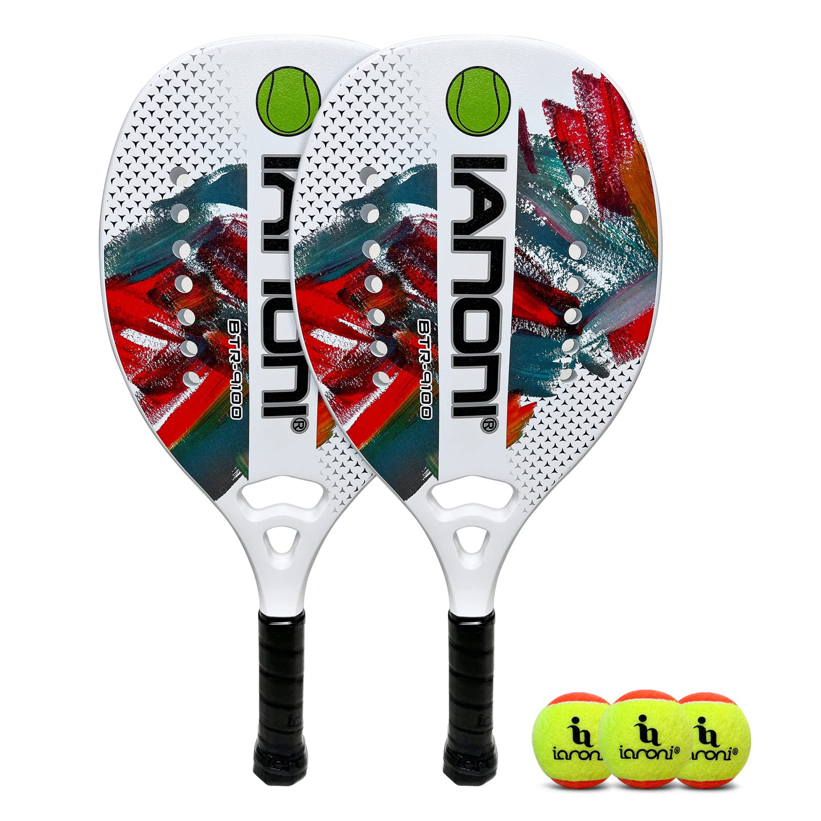 Premium Carbon Fiber Beach Tennis Paddle with EVA Memory Foam Core - Lightweight & Durable Racket for Outdoor Beach Sports, Backyard Games & Summer Activities