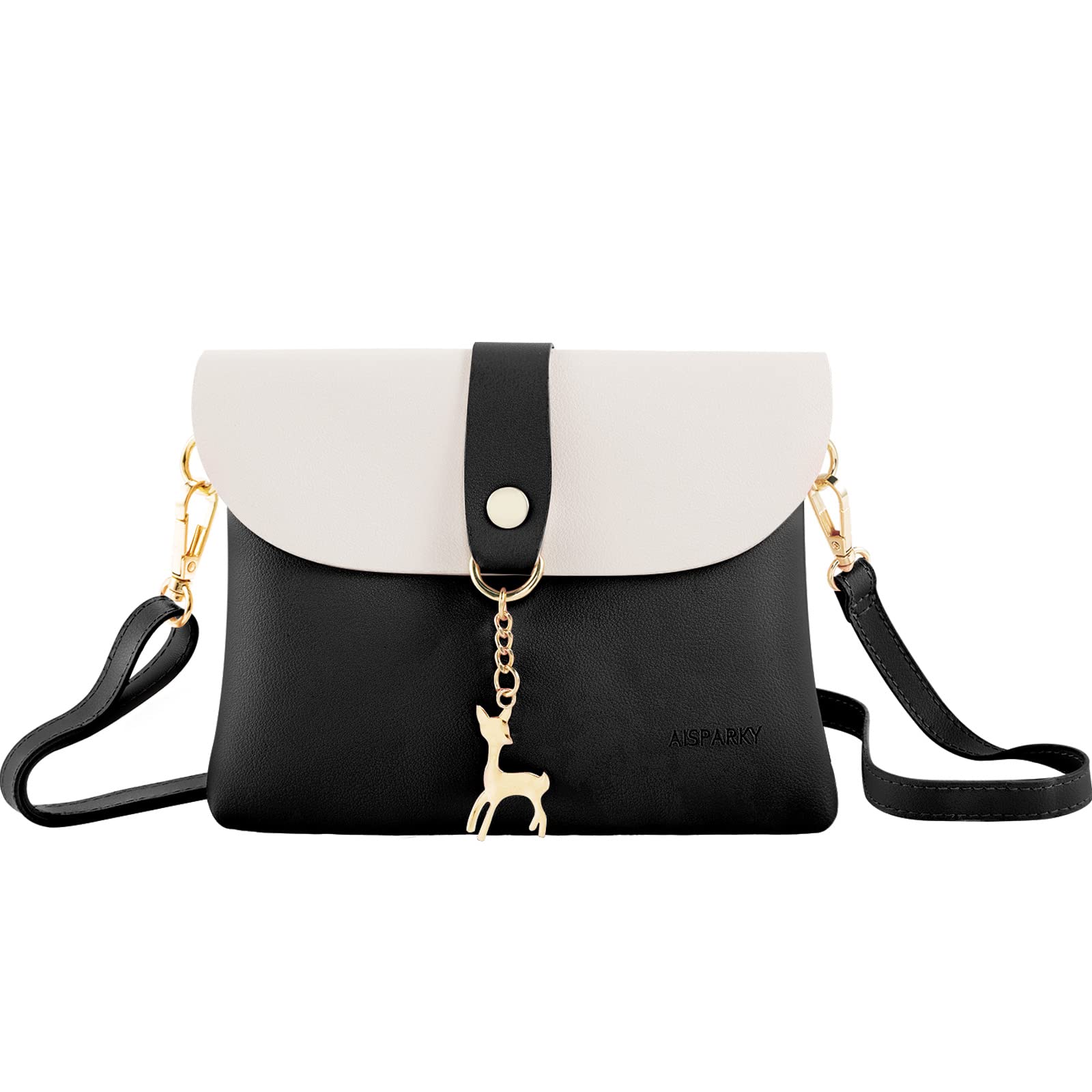 AISPARKY Small Crossbody Purse for Women - PU Leather Mini Shoulder Bag with Adjustable Strap & Gold Chain, Fashionable Pendant Design | Perfect for Daily Use, Travel, Shopping & Parties