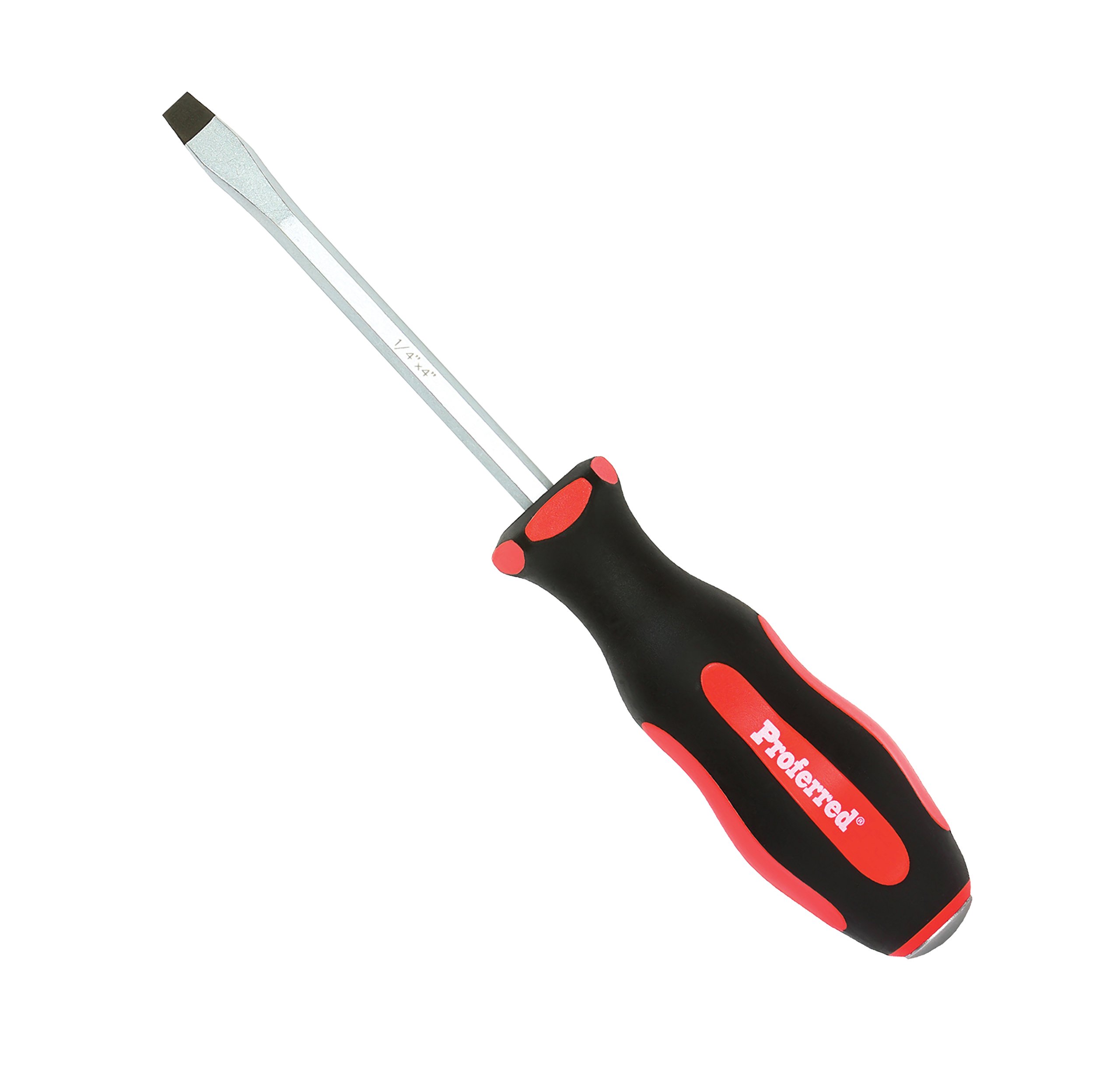 Premium Slotted Go-Thru Screwdriver with Red PP & Black TPV Handle - Ideal for DIY Projects, Home Repairs, and Professional Toolkits