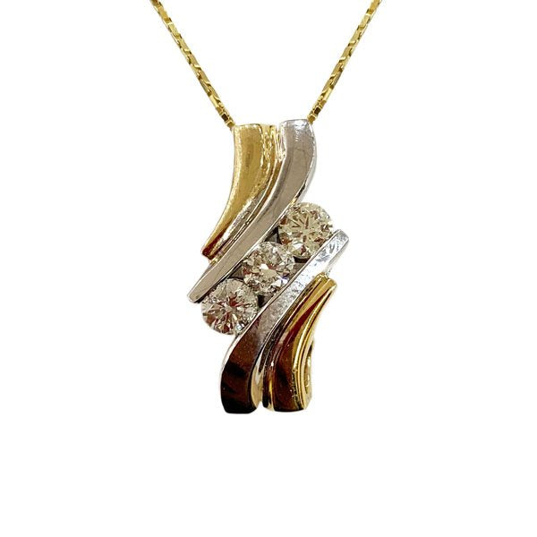 14K Two-Tone Diamond Pendant Necklace for Women - Elegant Gold & Silver Jewelry Gift for Anniversary, Birthday & Special Occasions - Perfect for Parties, Weddings & Everyday Wear
