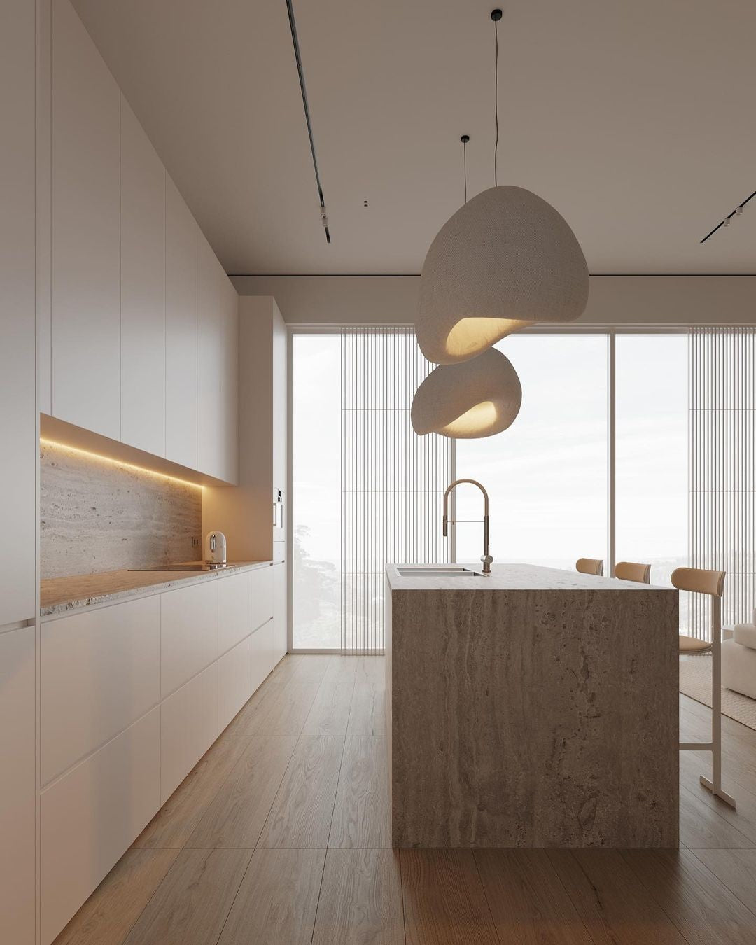 Cloud Pendant Light - Modern B-Shaped Hanging Lamp for Kitchen Island, Dining Room, or Bedroom Lighting