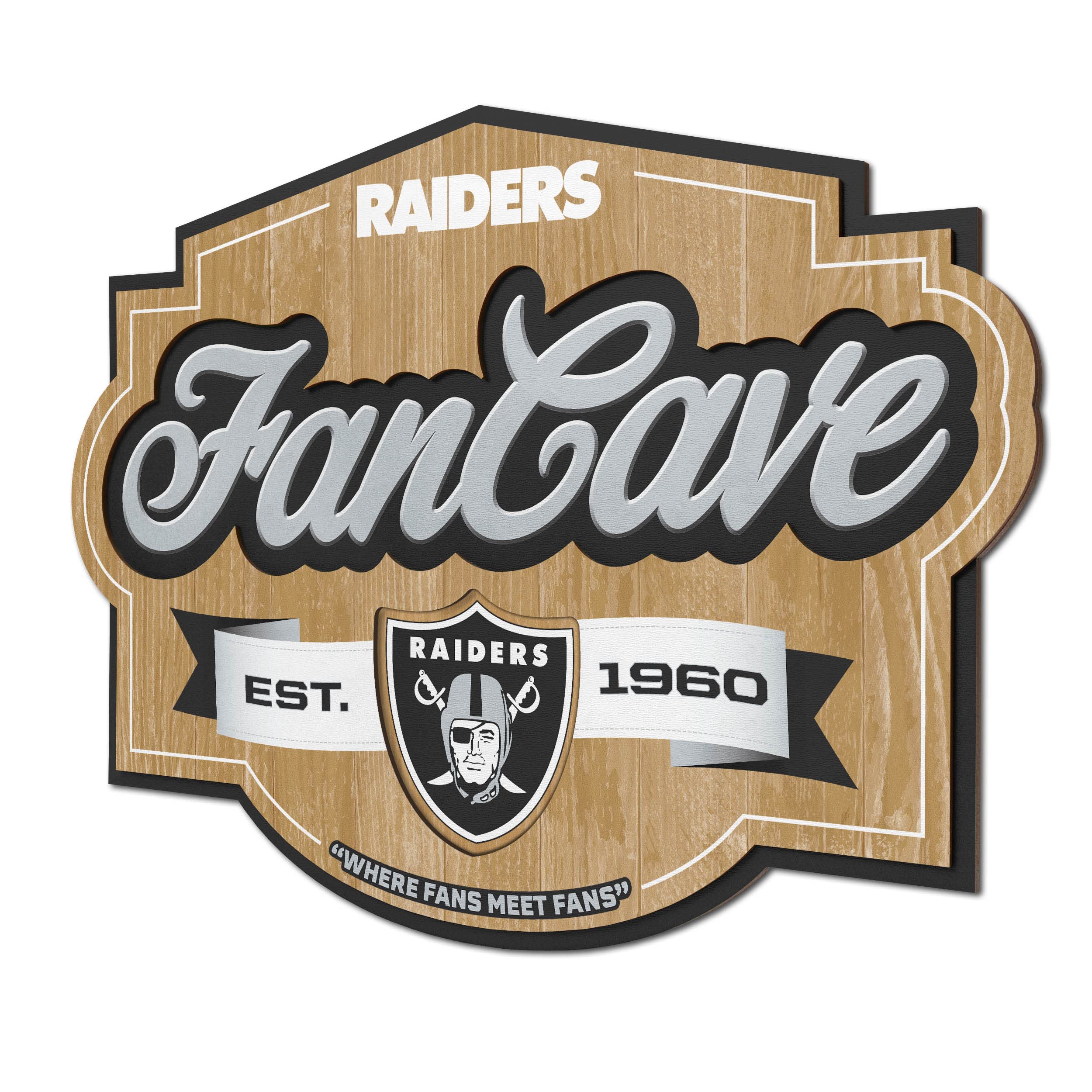 YouTheFan NFL Fan Cave Sign - Officially Licensed Team Logo Wall Decor for Football Fans - Perfect for Game Room, Man Cave, and Sports Bar Decorations